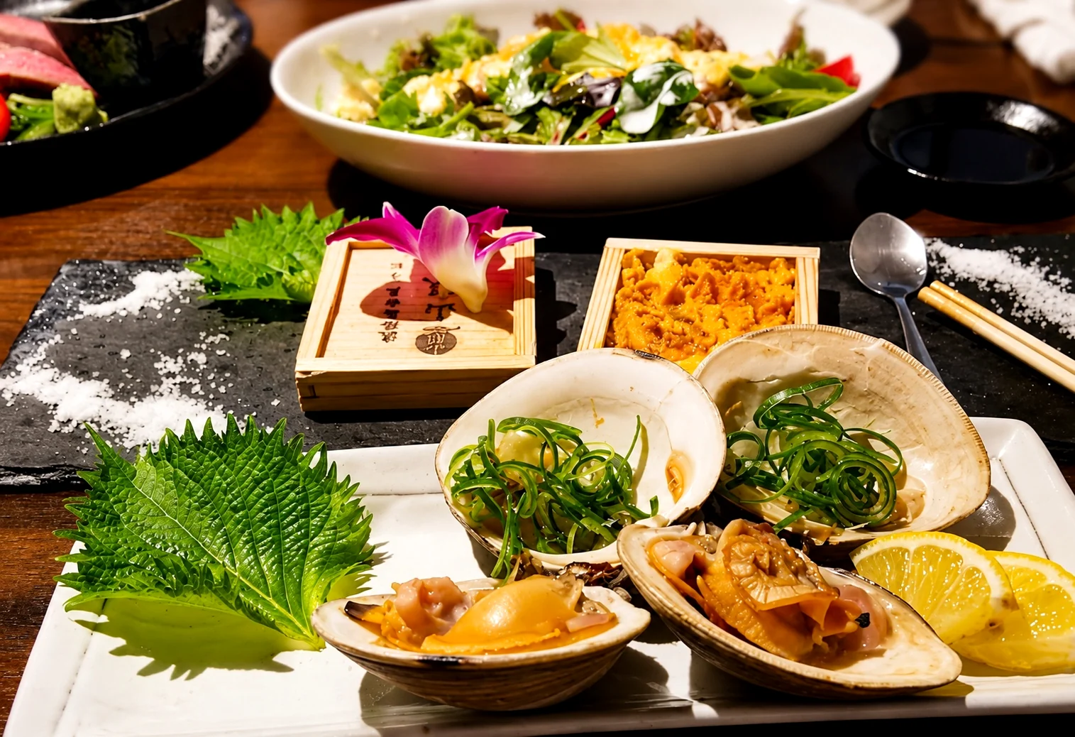貝を使った海鮮料理